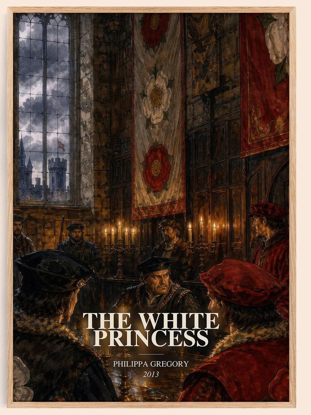The White Princess watercolour book poster by Philippa Gregory – framed literary art print