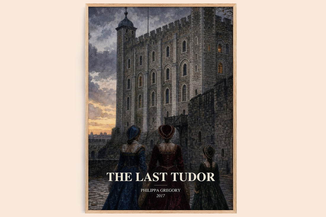 The Last Tudor watercolour book poster by Philippa Gregory – framed literary art print