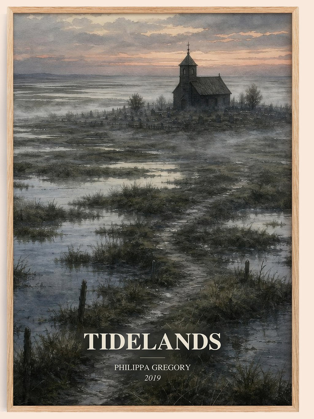 Tidelands watercolour book poster by Philippa Gregory – framed literary art print
