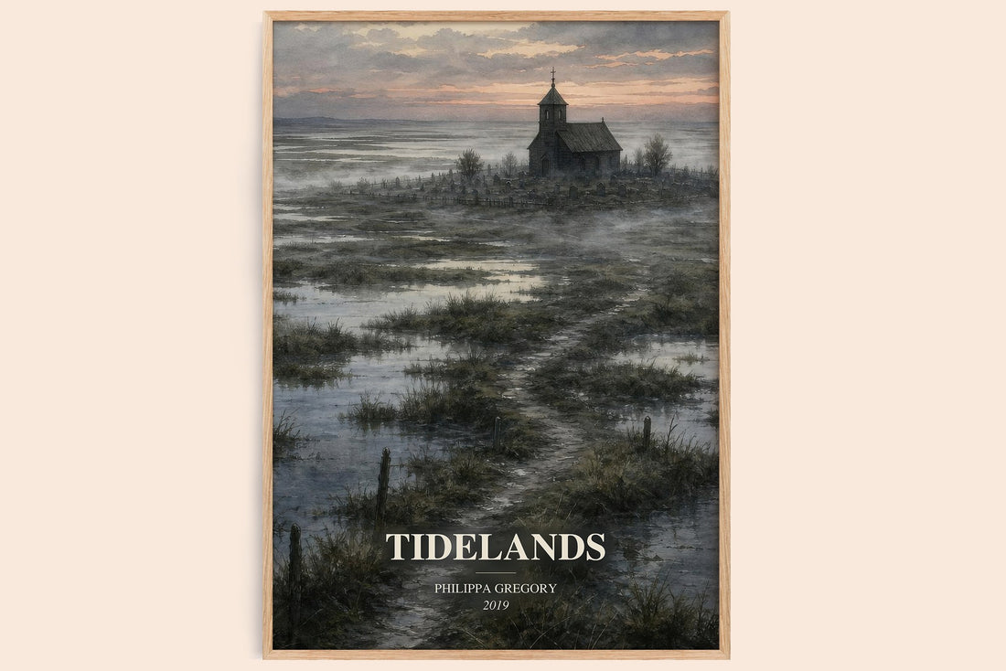 Tidelands watercolour book poster by Philippa Gregory – framed literary art print