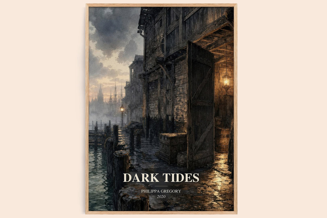 Dark Tides watercolour book poster by Philippa Gregory – framed literary art print