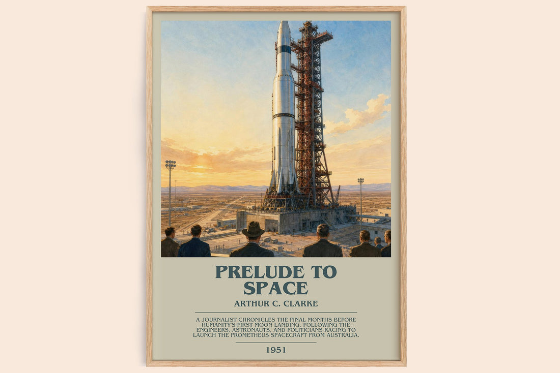 Prelude to Space bookish book poster by Arthur C. Clarke – framed literary art print