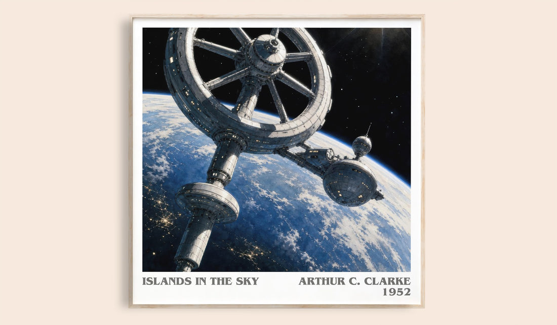 Islands in the Sky literary book poster by Arthur C. Clarke – framed literary art print