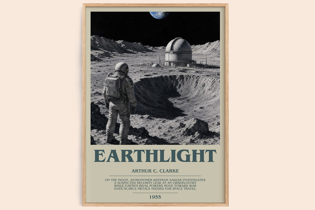 Earthlight bookish book poster by Arthur C. Clarke – framed literary art print