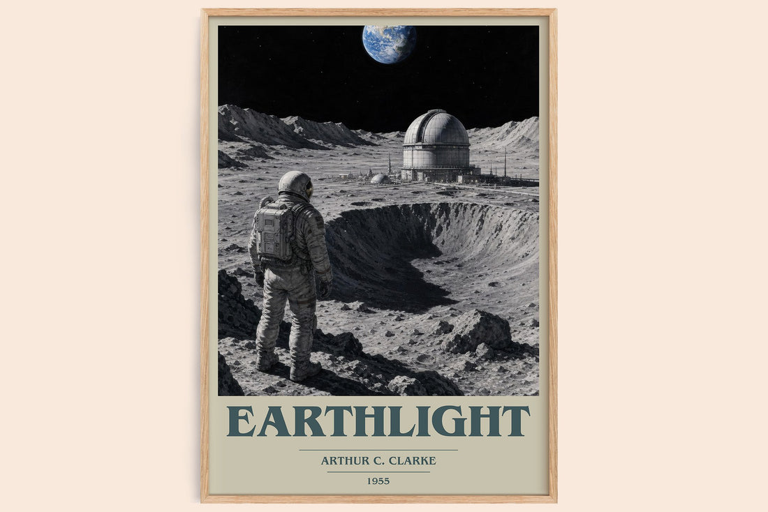Earthlight book cover book poster by Arthur C. Clarke – framed literary art print