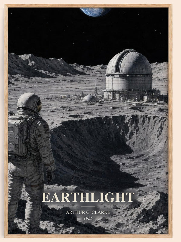 Earthlight watercolour book poster by Arthur C. Clarke – framed literary art print