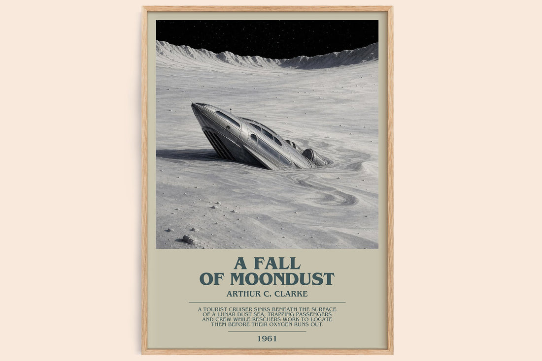 A Fall of Moondust bookish book poster by Arthur C. Clarke – framed literary art print