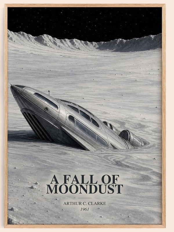 A Fall of Moondust watercolour book poster by Arthur C. Clarke – framed literary art print