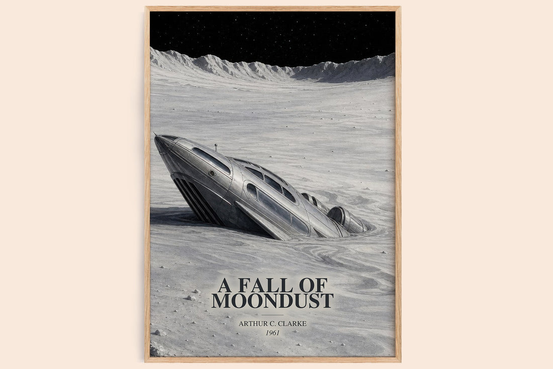 A Fall of Moondust watercolour book poster by Arthur C. Clarke – framed literary art print
