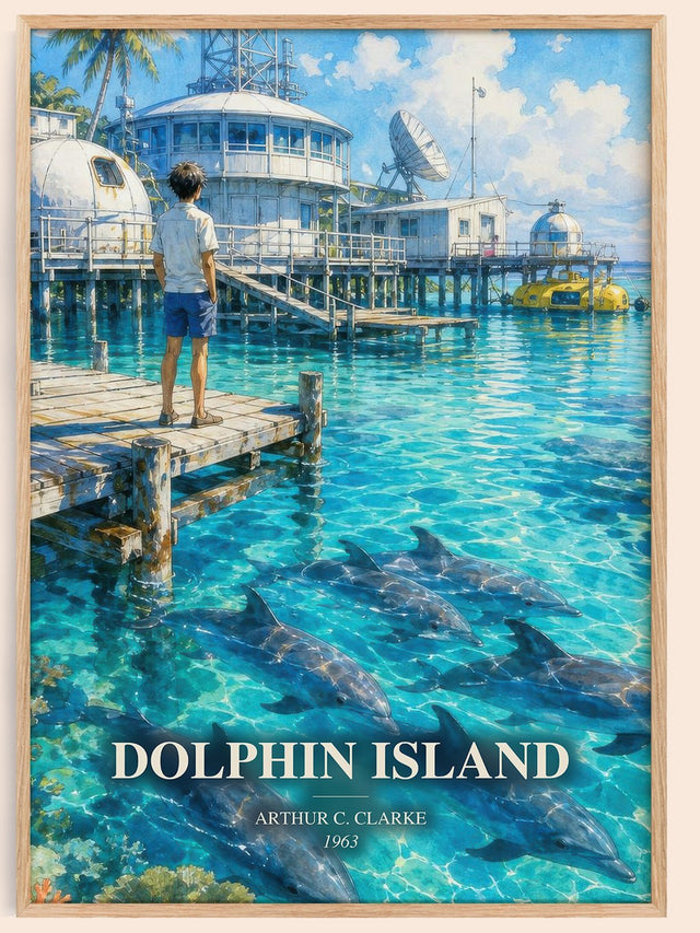 Dolphin Island Book Watercolour Illustration by Arthur C. Clarke