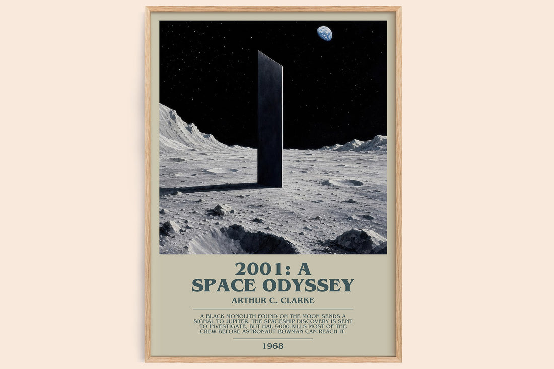 2001: A Space Odyssey bookish book poster by Arthur C. Clarke – framed literary art print