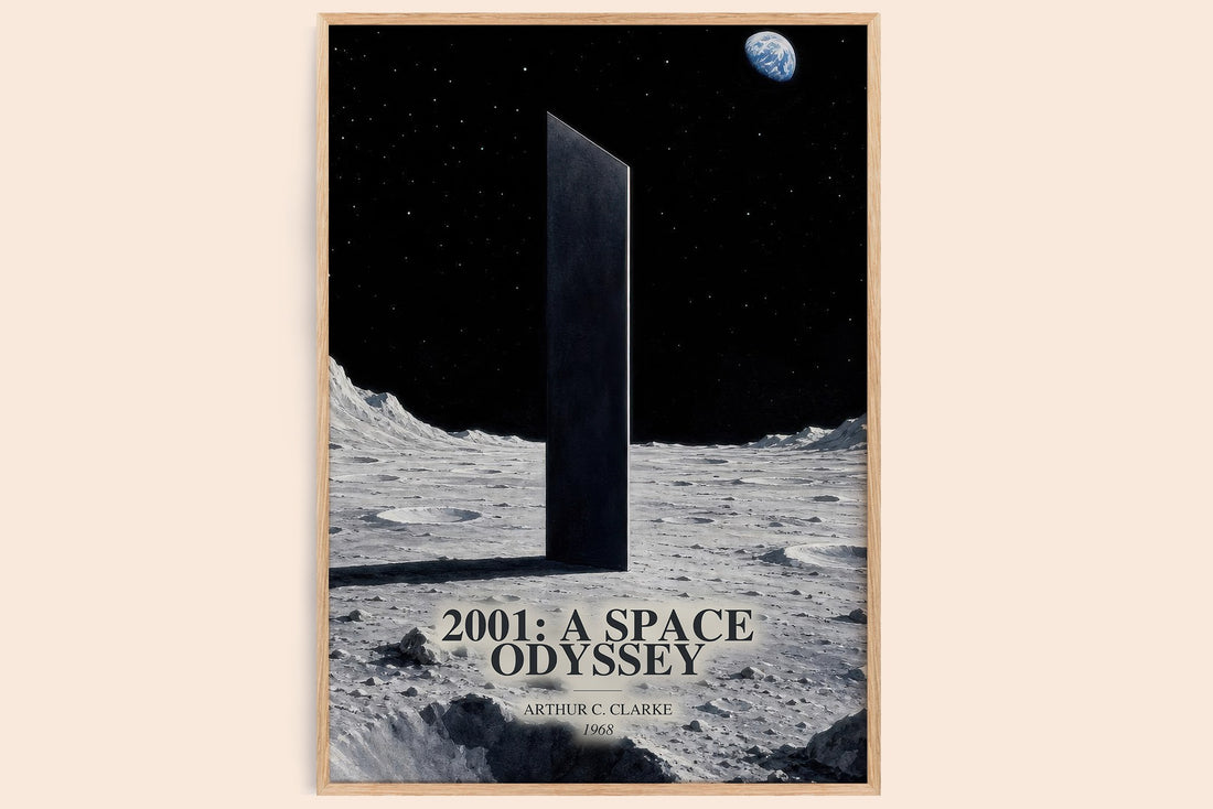 2001: A Space Odyssey watercolour book poster by Arthur C. Clarke – framed literary art print