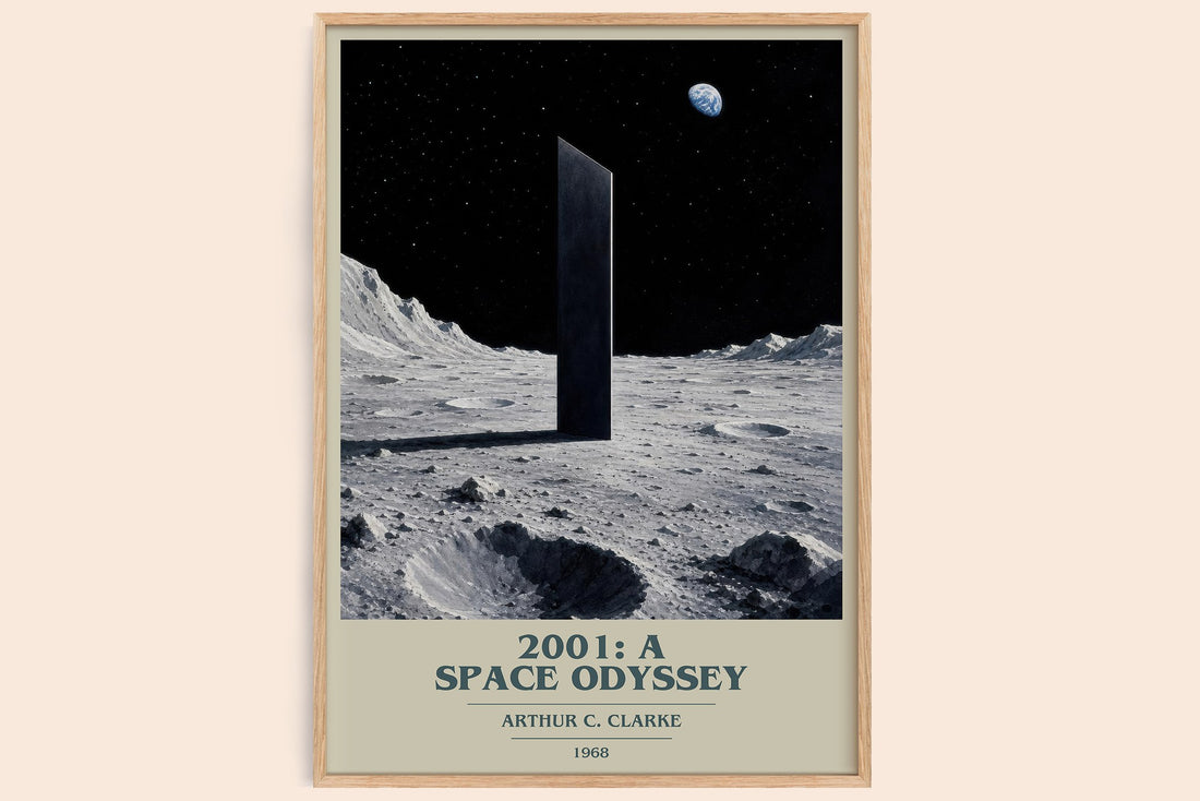 2001: A Space Odyssey book cover book poster by Arthur C. Clarke – framed literary art print