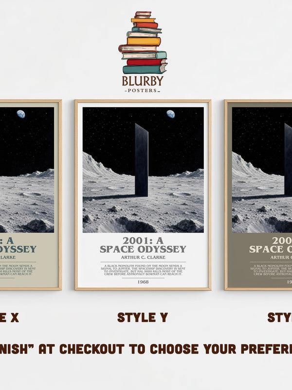 2001: A Space Odyssey bookish print in frame leaning in hallway – sci fi wall art