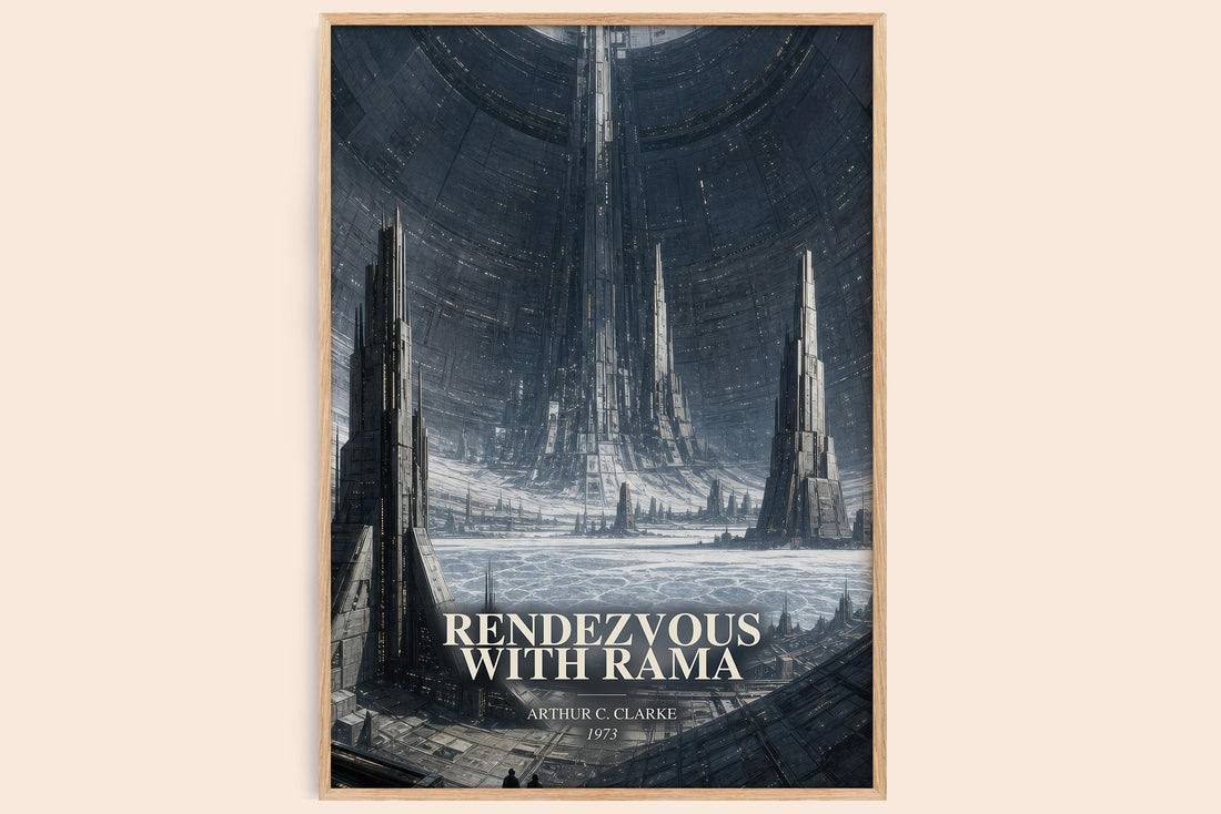 Rendezvous with Rama watercolour book poster by Arthur C. Clarke – framed literary art print