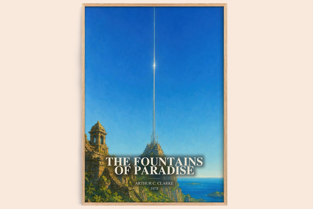 The Fountains of Paradise watercolour book poster by Arthur C. Clarke – framed literary art print