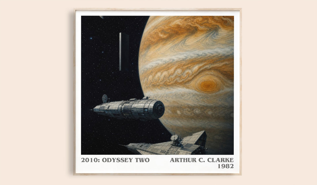 2010: Odyssey Two literary book poster by Arthur C. Clarke – framed literary art print