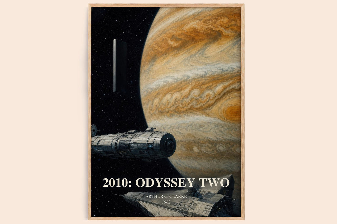 2010: Odyssey Two watercolour book poster by Arthur C. Clarke – framed literary art print