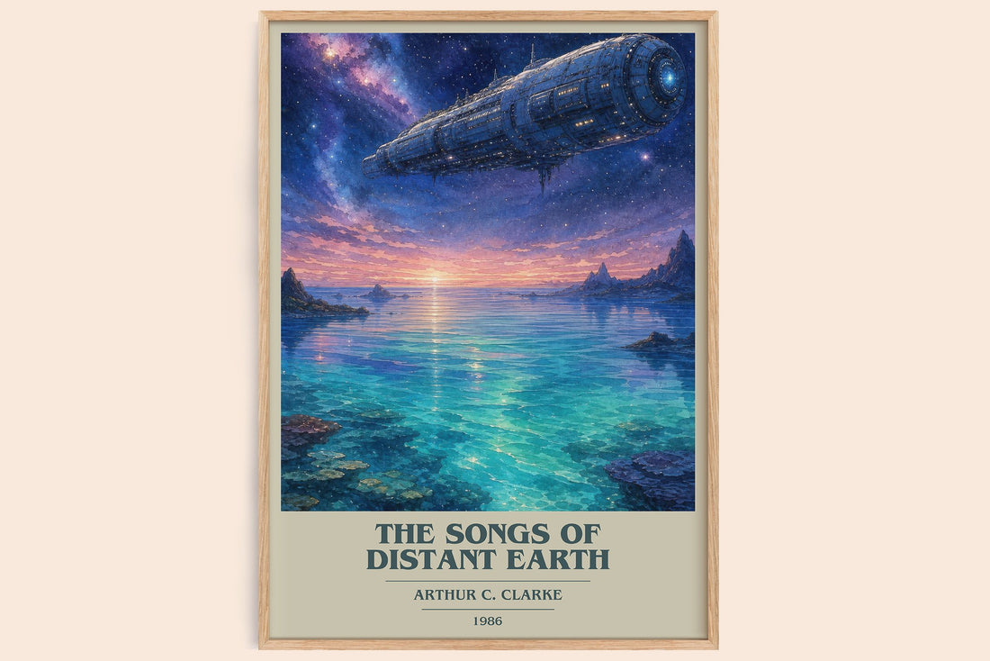 The Songs of Distant Earth book cover book poster by Arthur C. Clarke – framed literary art print