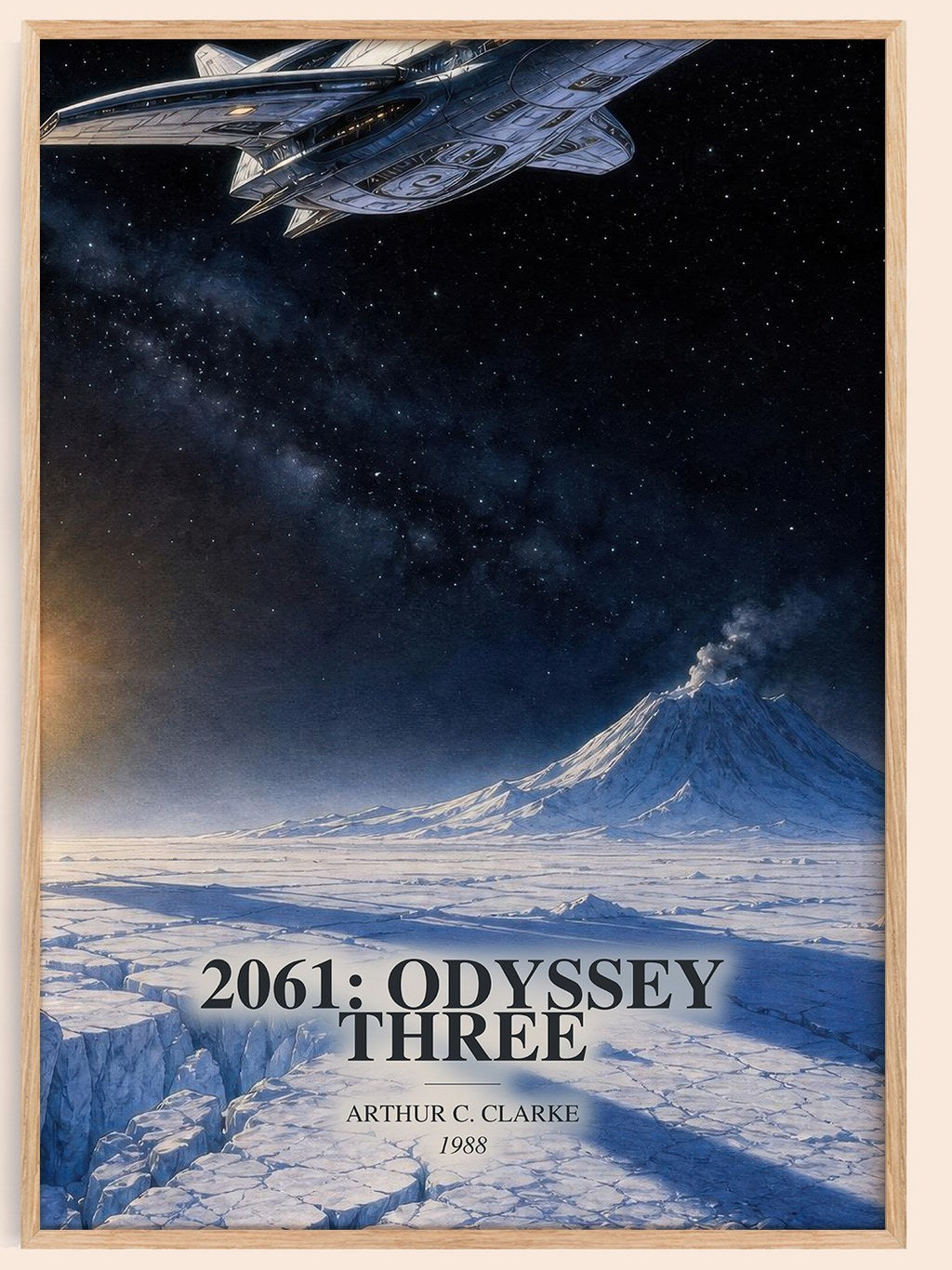 2061: Odyssey Three watercolour book poster by Arthur C. Clarke – framed literary art print