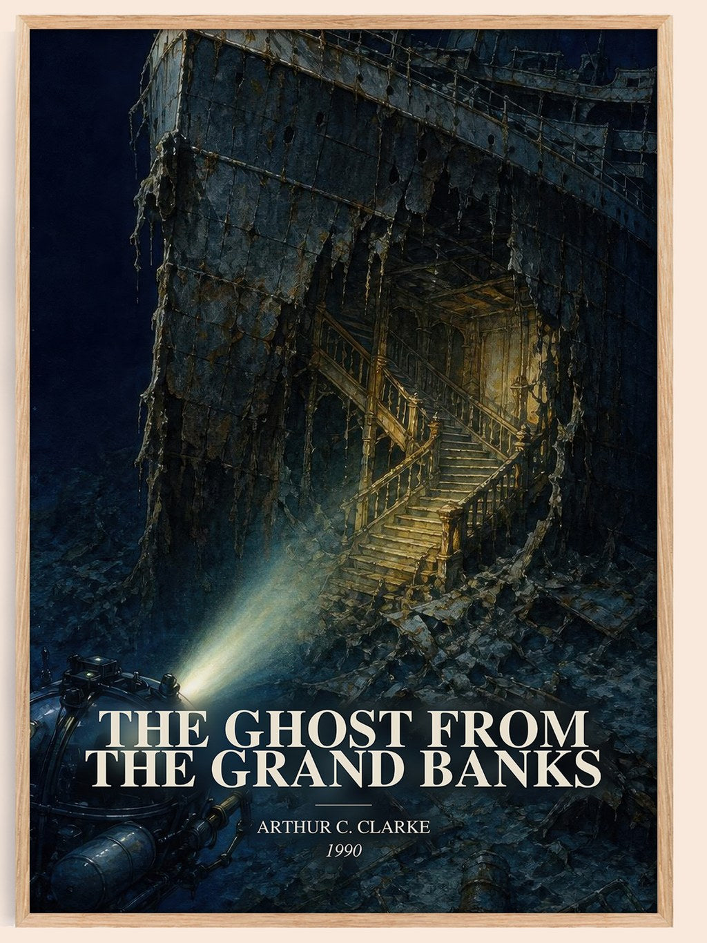 The Ghost from the Grand Banks watercolour book poster by Arthur C. Clarke – framed literary art print