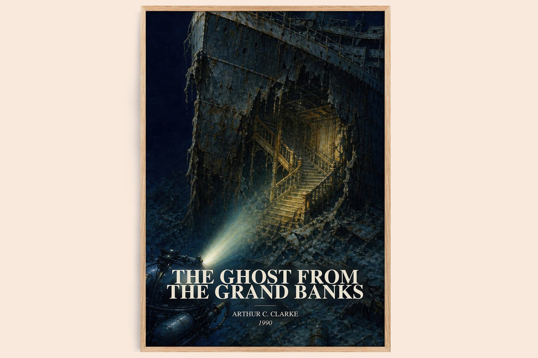 The Ghost from the Grand Banks watercolour book poster by Arthur C. Clarke – framed literary art print