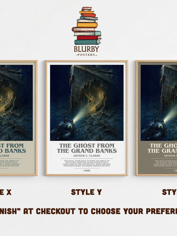 The Ghost from the Grand Banks bookish print in frame leaning in hallway – sci fi wall art