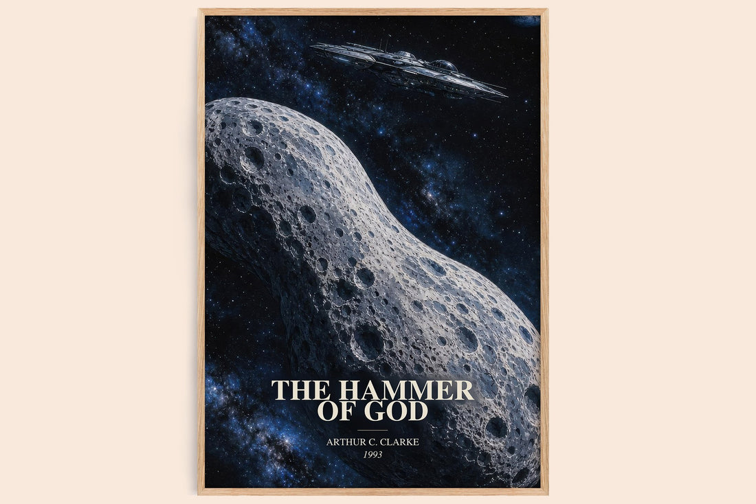The Hammer of God watercolour book poster by Arthur C. Clarke – framed literary art print