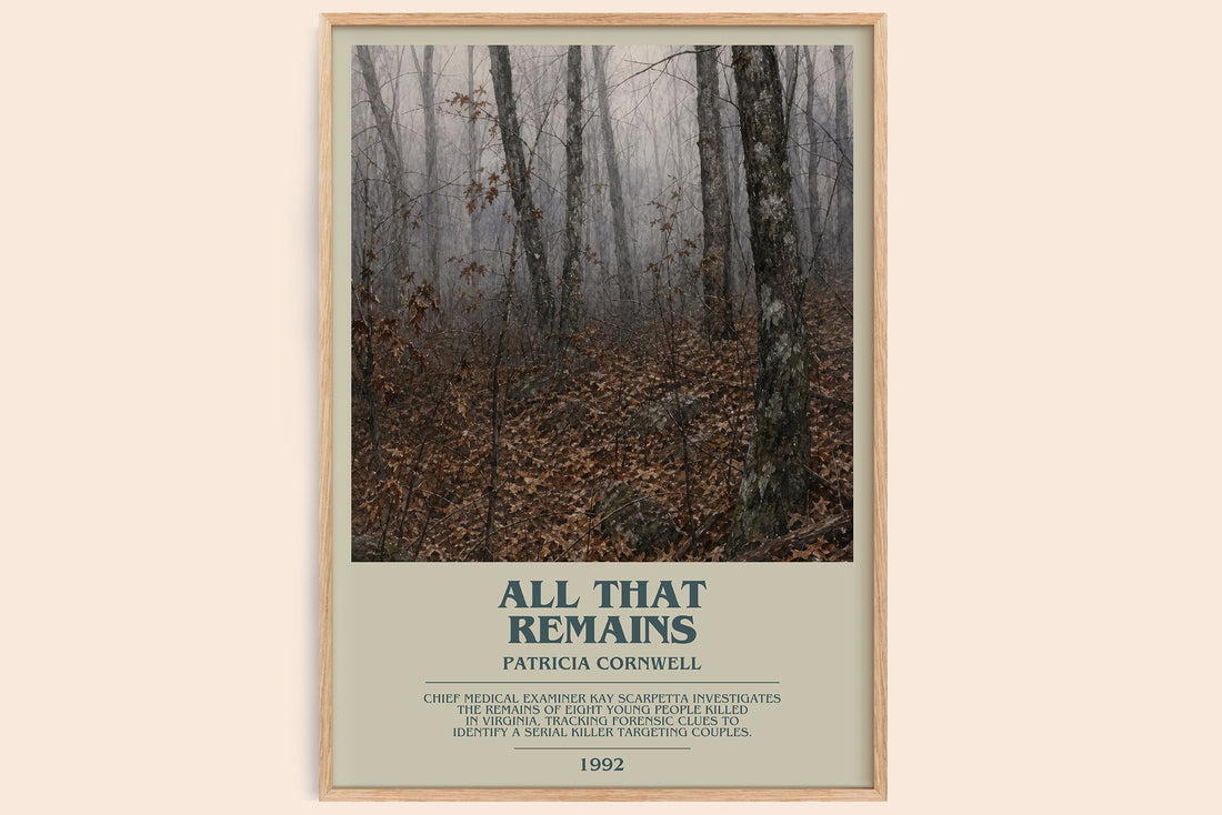 All That Remains bookish book poster by Patricia Cornwell – framed literary art print