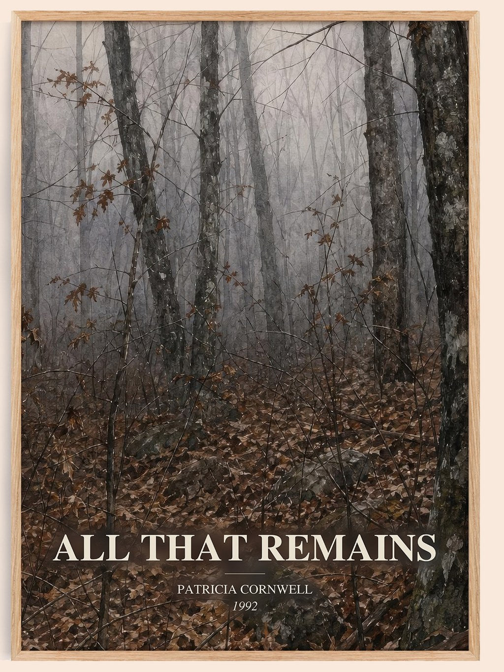 All That Remains watercolour book poster by Patricia Cornwell – framed literary art print