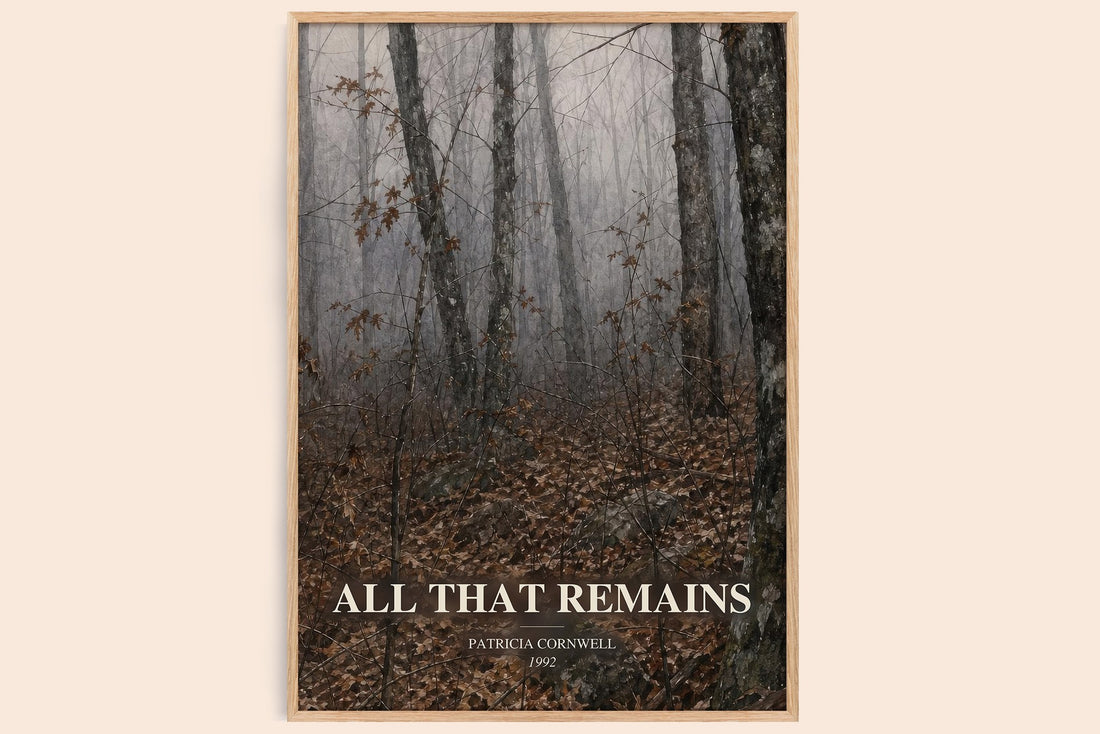 All That Remains watercolour book poster by Patricia Cornwell – framed literary art print