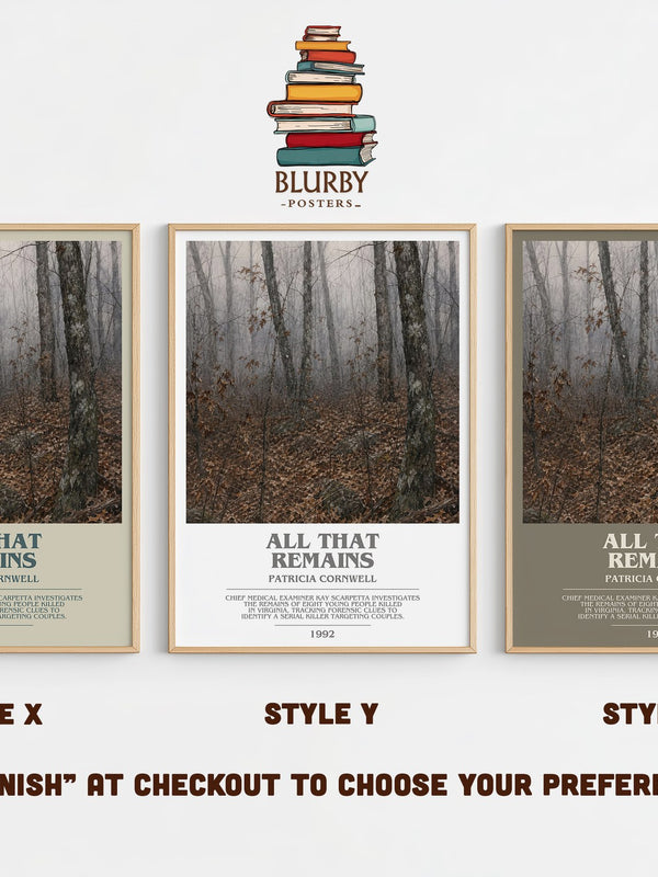 All That Remains bookish print in frame leaning in hallway – crime wall art