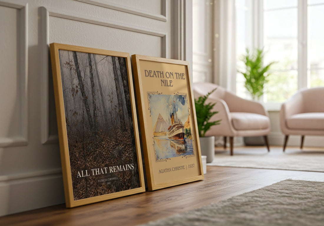 All That Remains watercolour print framed by window – literary home decor