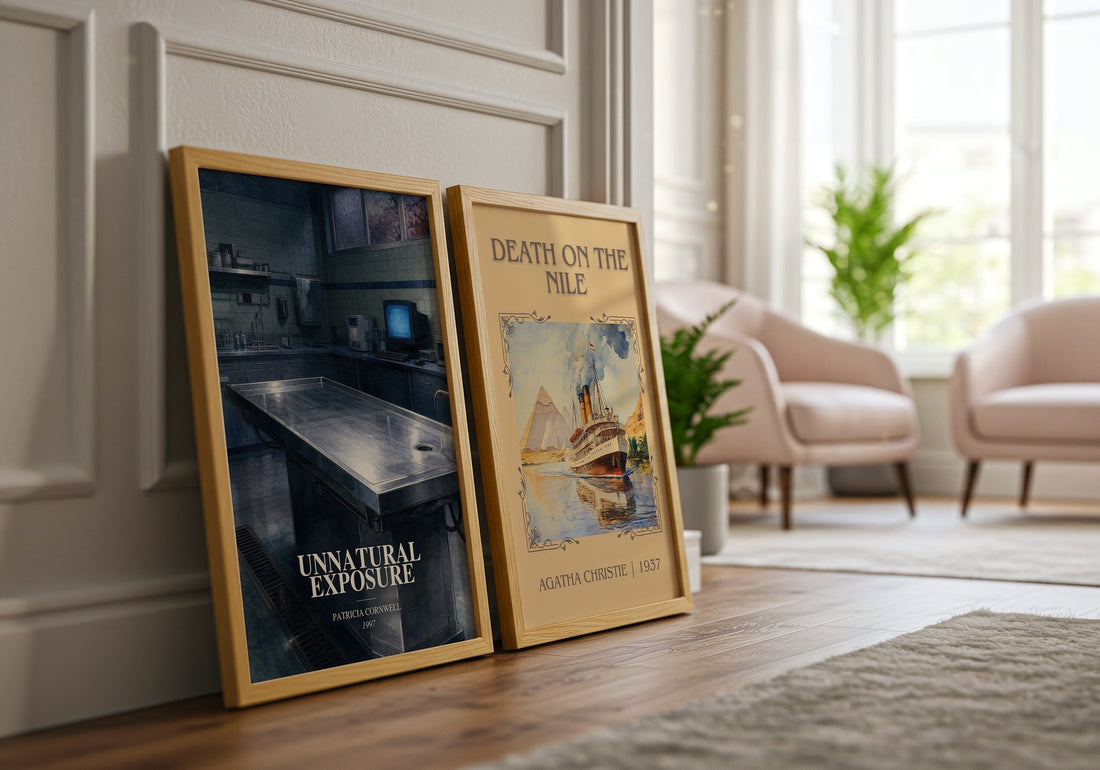 Unnatural Exposure watercolour print framed by window – literary home decor