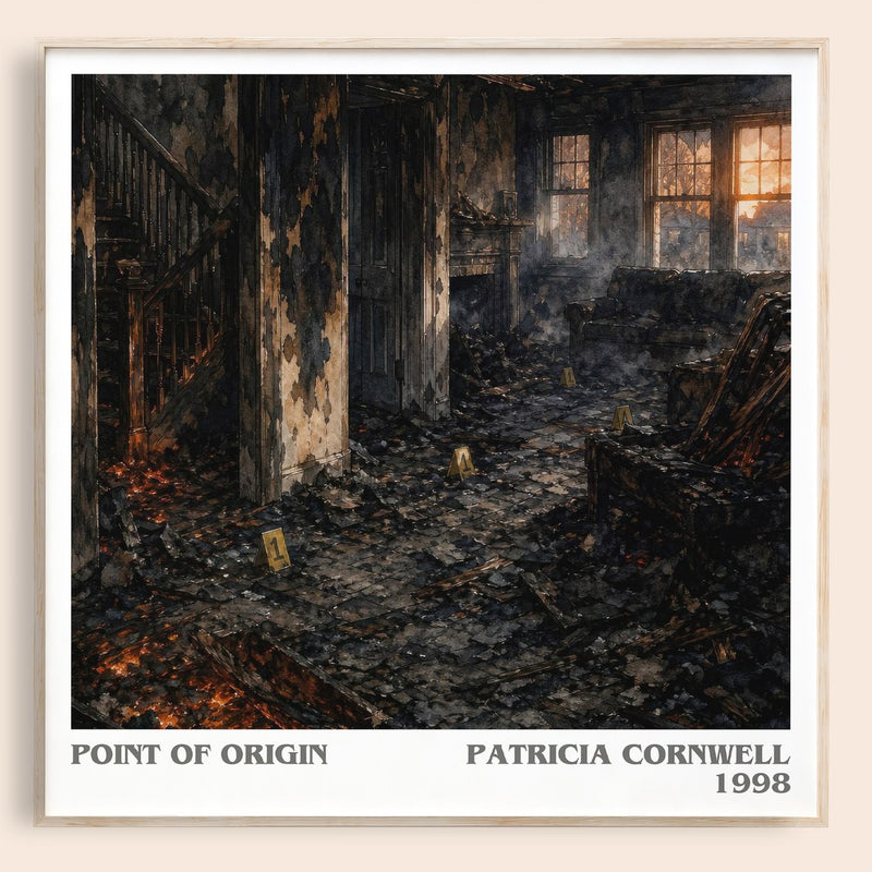 Point of Origin literary book poster by Patricia Cornwell – framed literary art print