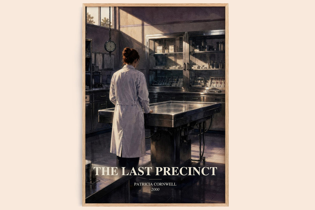 The Last Precinct watercolour book poster by Patricia Cornwell – framed literary art print