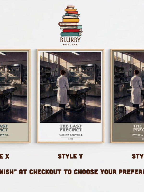 The Last Precinct book cover print in frame leaning in hallway – crime wall art