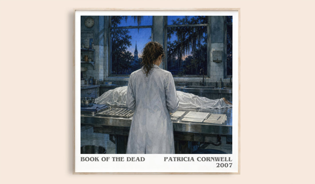 Book of the Dead literary book poster by Patricia Cornwell – framed literary art print