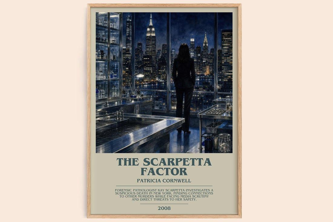 The Scarpetta Factor bookish book poster by Patricia Cornwell – framed literary art print