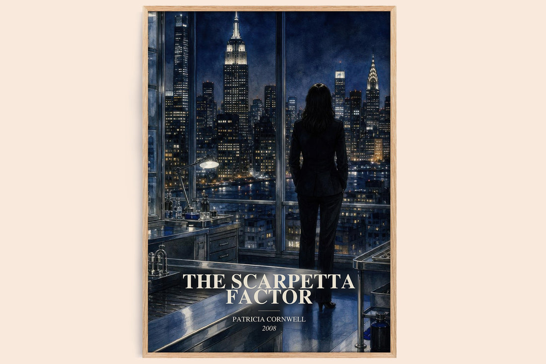 The Scarpetta Factor watercolour book poster by Patricia Cornwell – framed literary art print