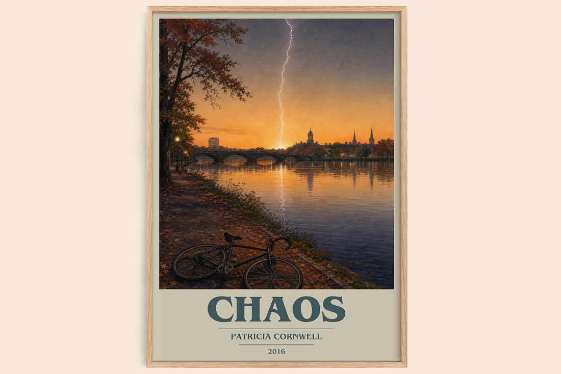 Chaos book cover book poster by Patricia Cornwell – framed literary art print