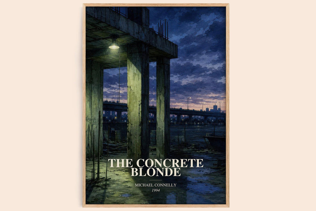 The Concrete Blonde watercolour book poster by Michael Connelly – framed literary art print