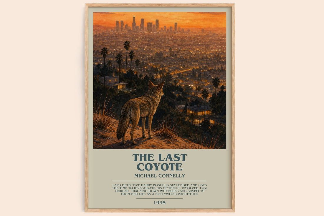 The Last Coyote bookish book poster by Michael Connelly – framed literary art print