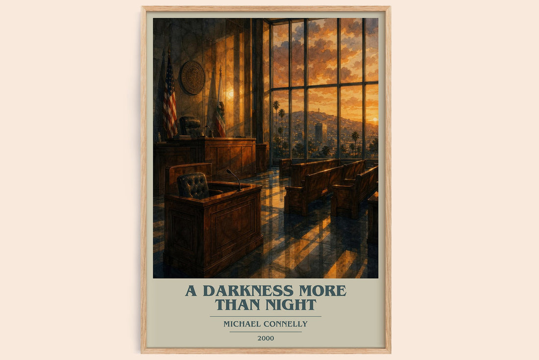 A Darkness More Than Night book cover book poster by Michael Connelly – framed literary art print
