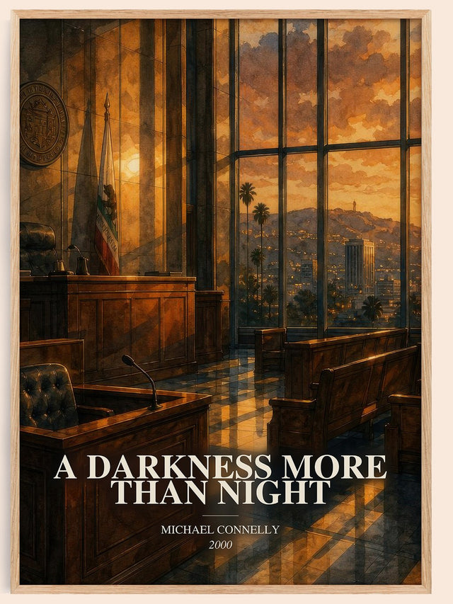 Darkness More Than Night Book Watercolour Illustration by M. Connelly