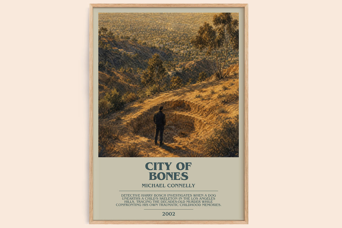 City of Bones bookish book poster by Michael Connelly – framed literary art print