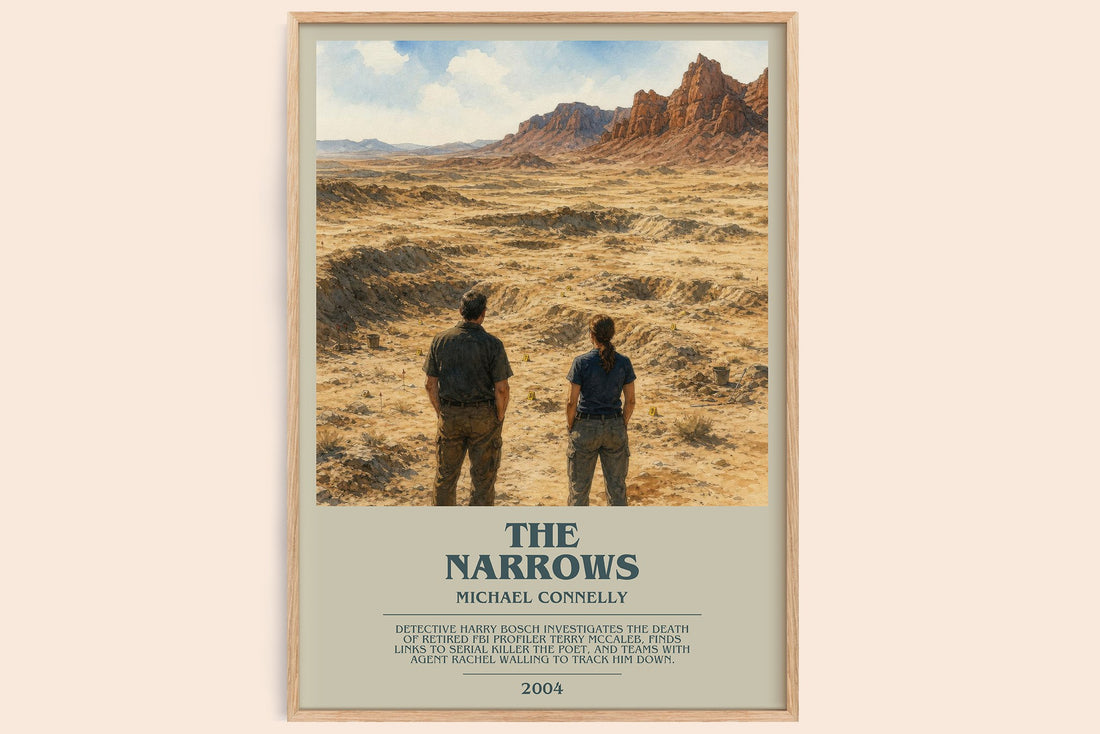 The Narrows bookish book poster by Michael Connelly – framed literary art print