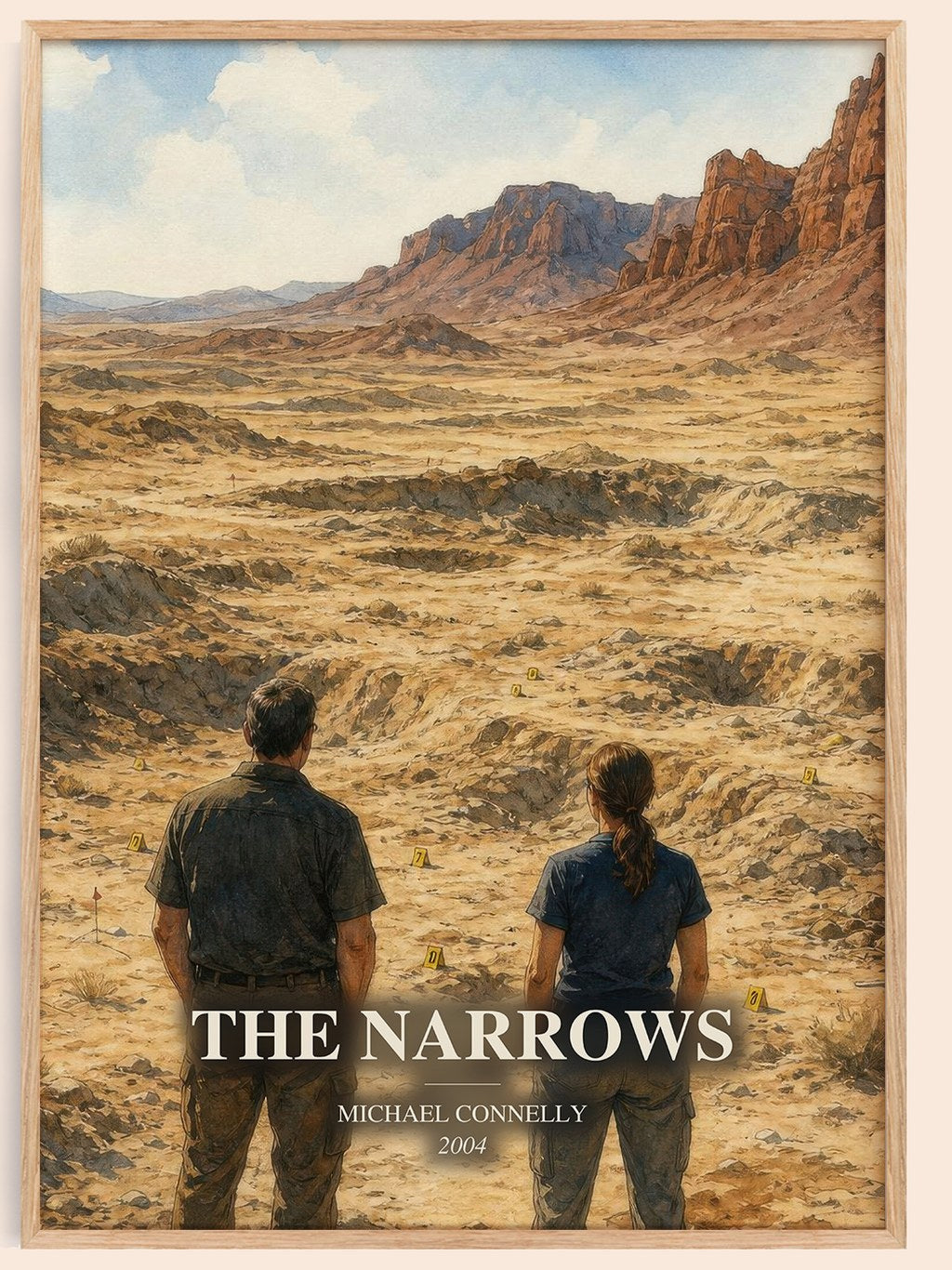 The Narrows watercolour book poster by Michael Connelly – framed literary art print