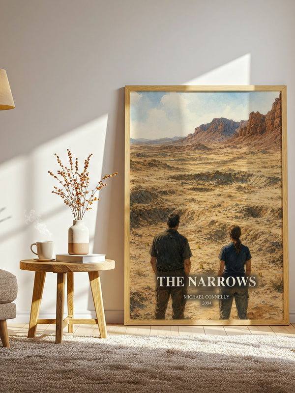 The Narrows watercolour print in frame leaning in hallway – crime wall art