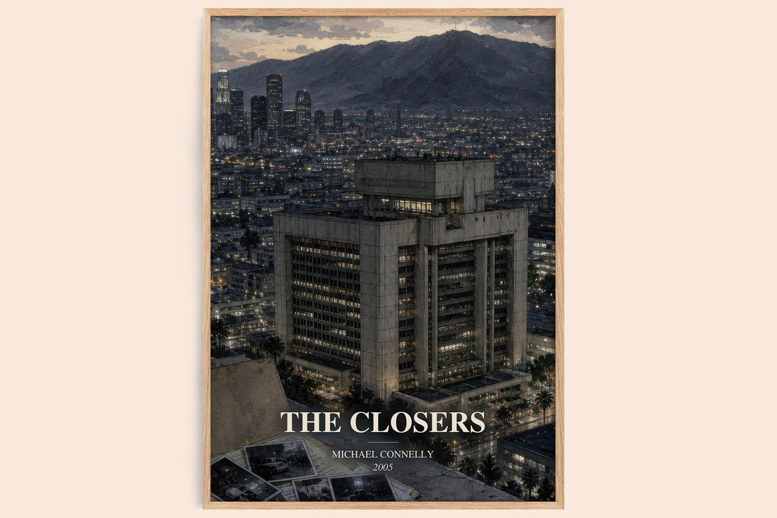 The Closers watercolour book poster by Michael Connelly – framed literary art print